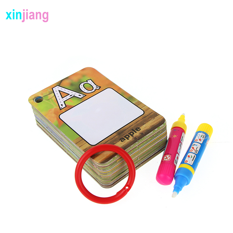 English Alphabet Water Drawing Cards Painting Boards & 2 Pens Water Coloring Card Early Educational Toys for Kids