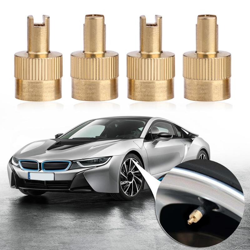 8pcs Slotted Head Valve Stem Caps with Core Remover Tool for Car Motorcycle