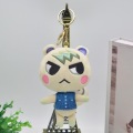 Japan Switch Animal Crossing Tom Nook Keychain Plush Backpack pendant women girl cartoon key chains Cute Backpack gift keyring