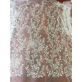 Luxury heavy beading tulle lace fabric ivory color for wedding dress, bride gowns, 2020 new arrival designs, 1 yard price