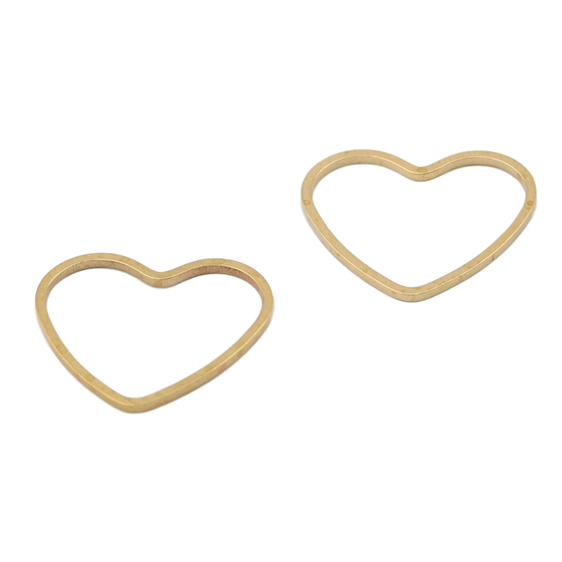 50Pcs Raw Brass Earrings Charms Heart Connector Chain Choker Link Resin Frame DIY Jewelry Making Earrings Findings Accessories