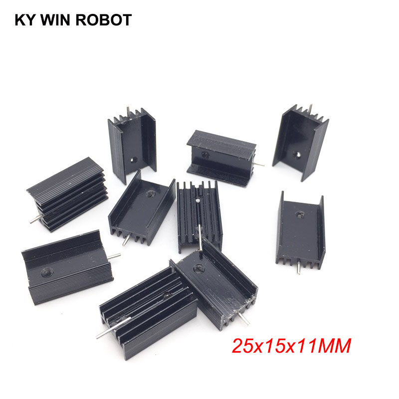 10pcs Free Shipping Aluminium TO-220 Heatsink TO 220 Heat Sink Transistor Radiator TO220 Cooler Cooling 25*15*11MM With 1 Pin