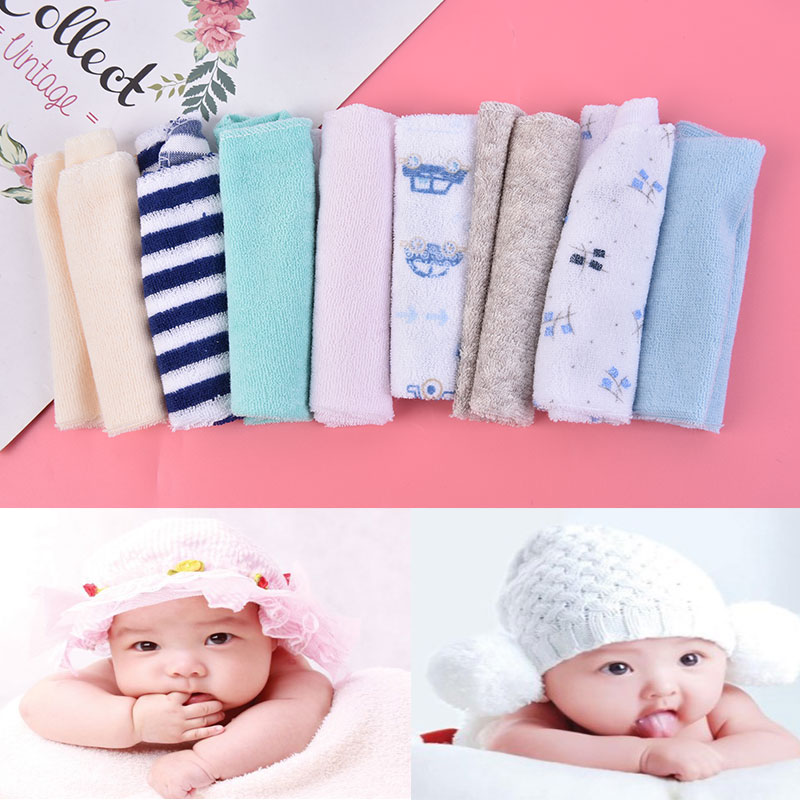 8Pcs/Set Baby Towel Newborn Colorful Towel Wash Cloth Bathing Feeding Wipe Baby Handkerchief Face Baby Soft Towels