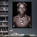 African Women Man Wall Art Portrait Home Decoration Black And White Living Room Canvas Painting Wall Pictures quadro cuadros