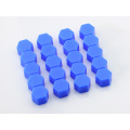 20pcs Car Truck Wheel Tyre Center Hub Screw Bolt Nut 19mm Blue Rubber Caps Cover Protector