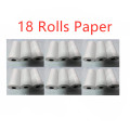 18 rolls white paper