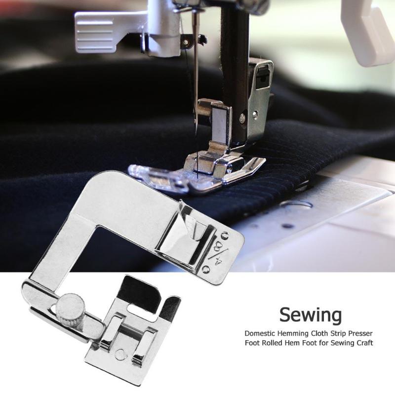 1setPresser Rolled Hem Feet Selvage Crimping Domestic Sewing Machine Foot Presser Household Sewing Machine Accessories practical