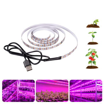 LED Grow Light Full Spectrum DC5V USB Grow Strip 0.5m 1m 1.5m 2m 2.5m 2835 SMD LED Phyto Tape for Seed Plants Flowers Greenhouse