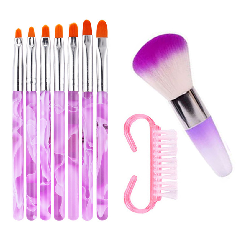 DIY Design Nail Art Dotting Tools Rhinestone Picker Painting Nail Art Pen Gel Brush Set Dust Brush Acrylic Manicure Accesories