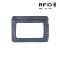 Ultrathin Magnetic Money Clip Front Pocket Wallet Slim Genuine Leather RFID Blocking Strong Magnet Billfold Leather Men Wallets