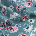 Soft Blue Flower Printed Chiffon Tulle Fabric for Dress Shirts, by the Meter