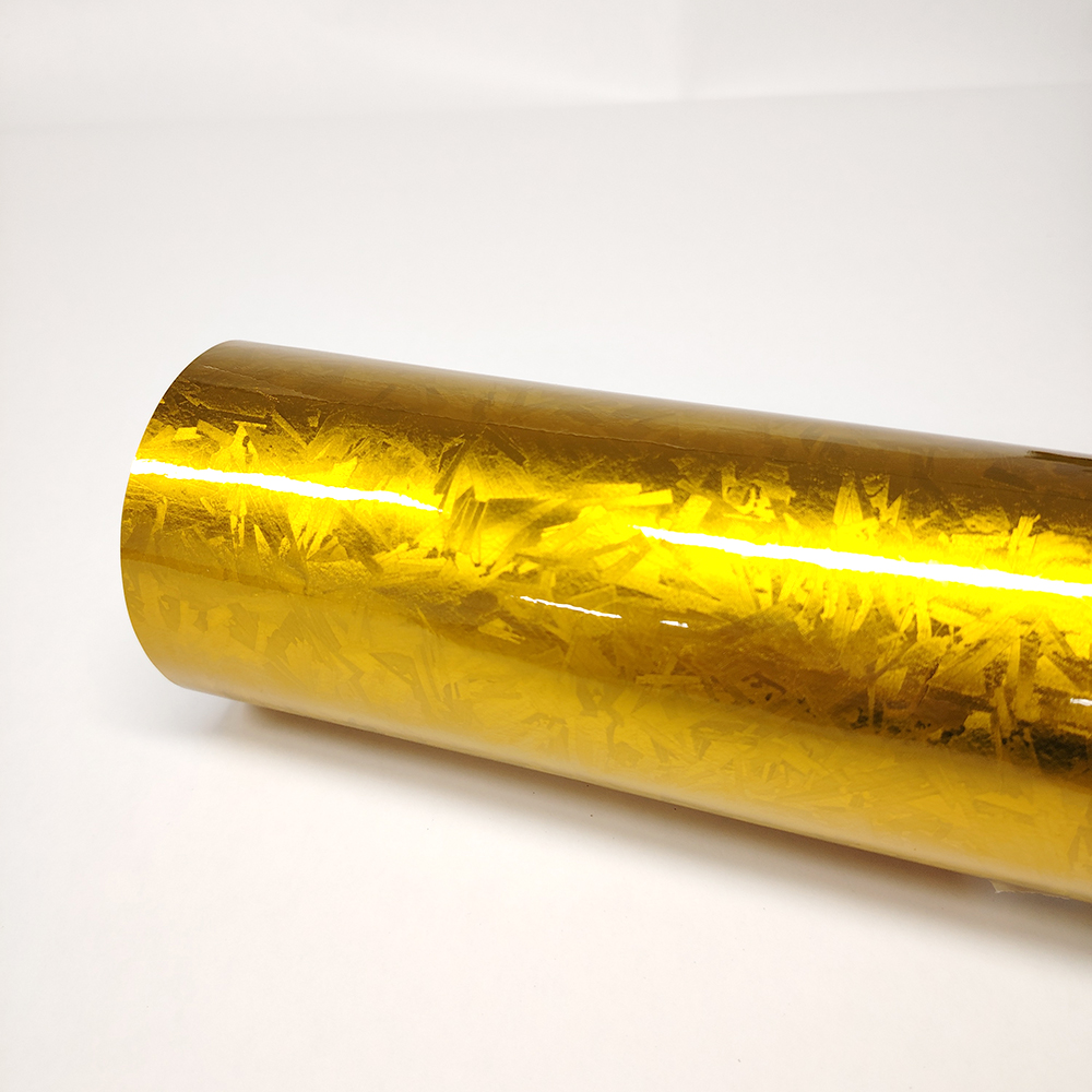 Yellow Forged Chrome Carbon fiber Vinyl Wrap
