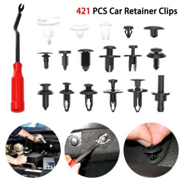 421Pcs Universal Auto Fastener Clip Mixed Car Body Plastic Push Retainer Moulding Clips With Removal Tool Screwdriver