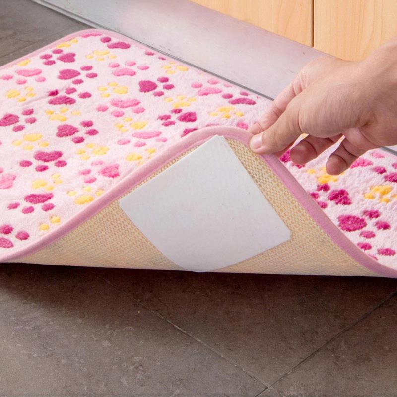 4Pcs Fixed Carpet Super Viscous Dual-Sided Adhesive Strong Floor Pad Tape Paste Ground Anti-Slip Non-Woven Tape Easy Life Style