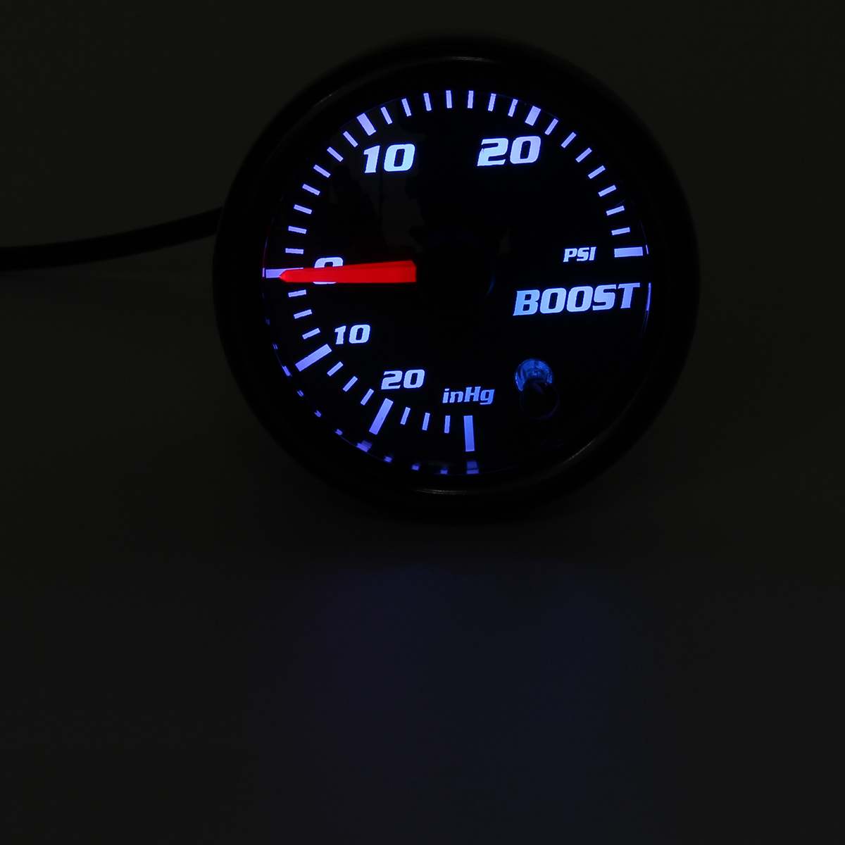 2'' 52mm Turbo Boost Gauge Vacuum Pressure Gauge 0~30 PSI / -1~2 Bar 7 Color LED Black Len 12V Universal Car Boost Pointer Meter