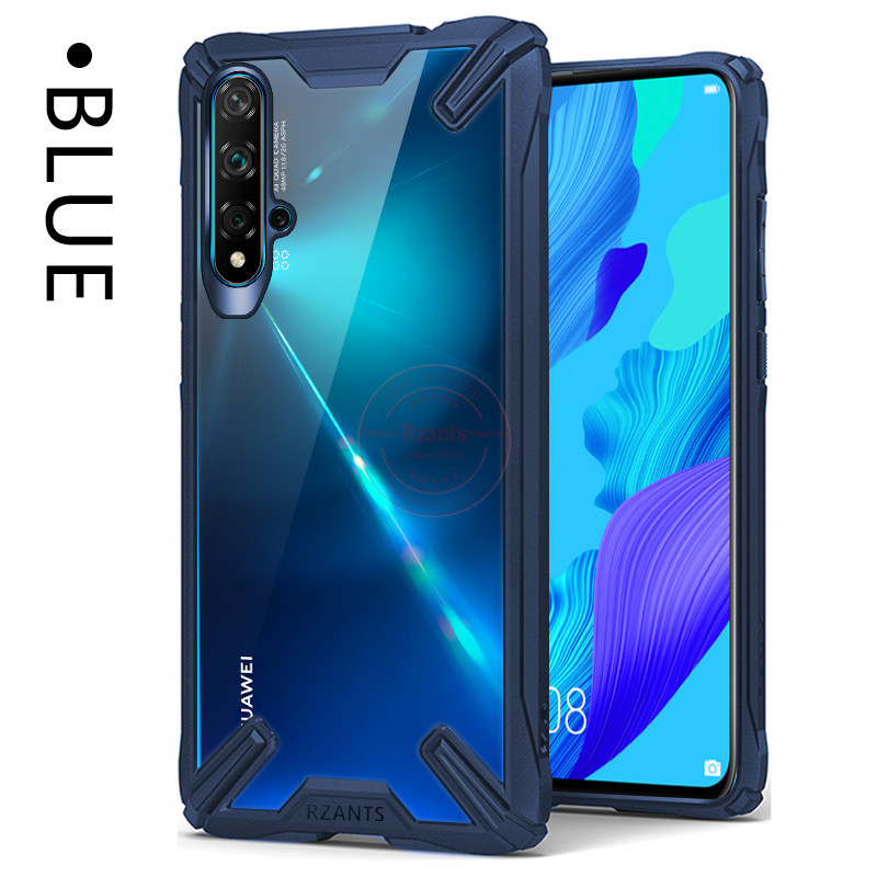 Military airbag Anti-fall shell Case For Huawei Nova 5T Case 6.26" Transparent Acrylic PC +TPU Shockproof Armor Phone Back Cover