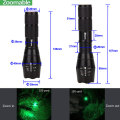 Tactical 5000 Lumens Q5 LED Light Adjustable Focus Flashlight Green/Red Torch +Gun Mount+18650 Battery+Remote Pressure Switch