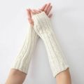 Women Winter Wrist Arm Knitted Long Fingerless Gloves Mittens Hand Warmer New