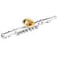 Mini Instrument Brooch Pin Flute Shaped Musical Instrument Brooch Pin Home Decoration Accessory for Gift Collection