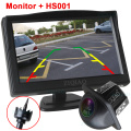 ZIQIAO Parking Display System with 5 Inch LCD Monitor Universal Reverse Rear View Camera Optional