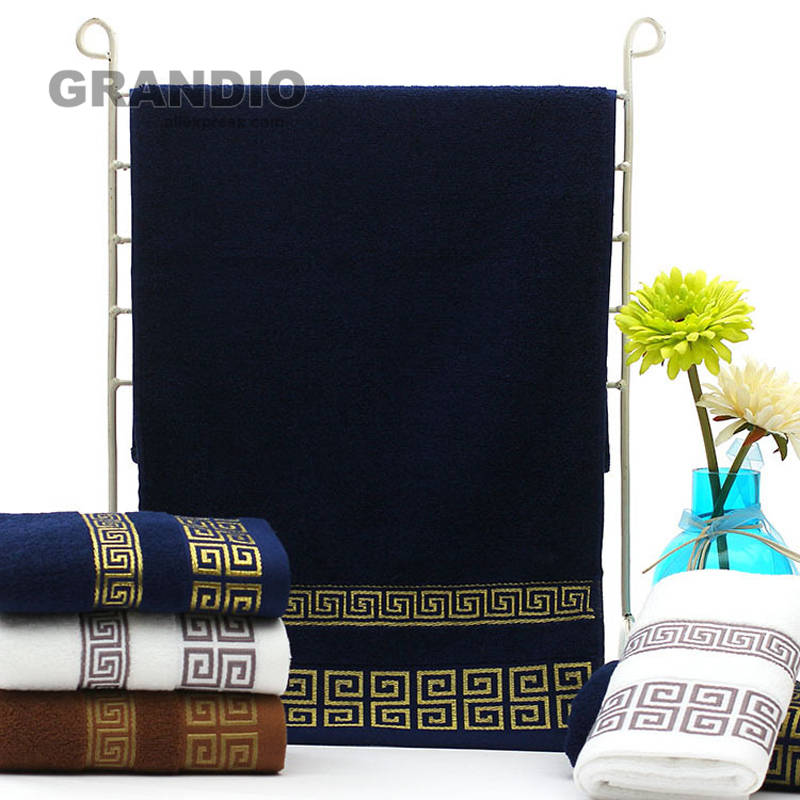 100% Cotton Face Towel Hand Washcloth 34x75cm Geometric Blue White Travel Beach Sport Towels Terry Bath Towel For Adults