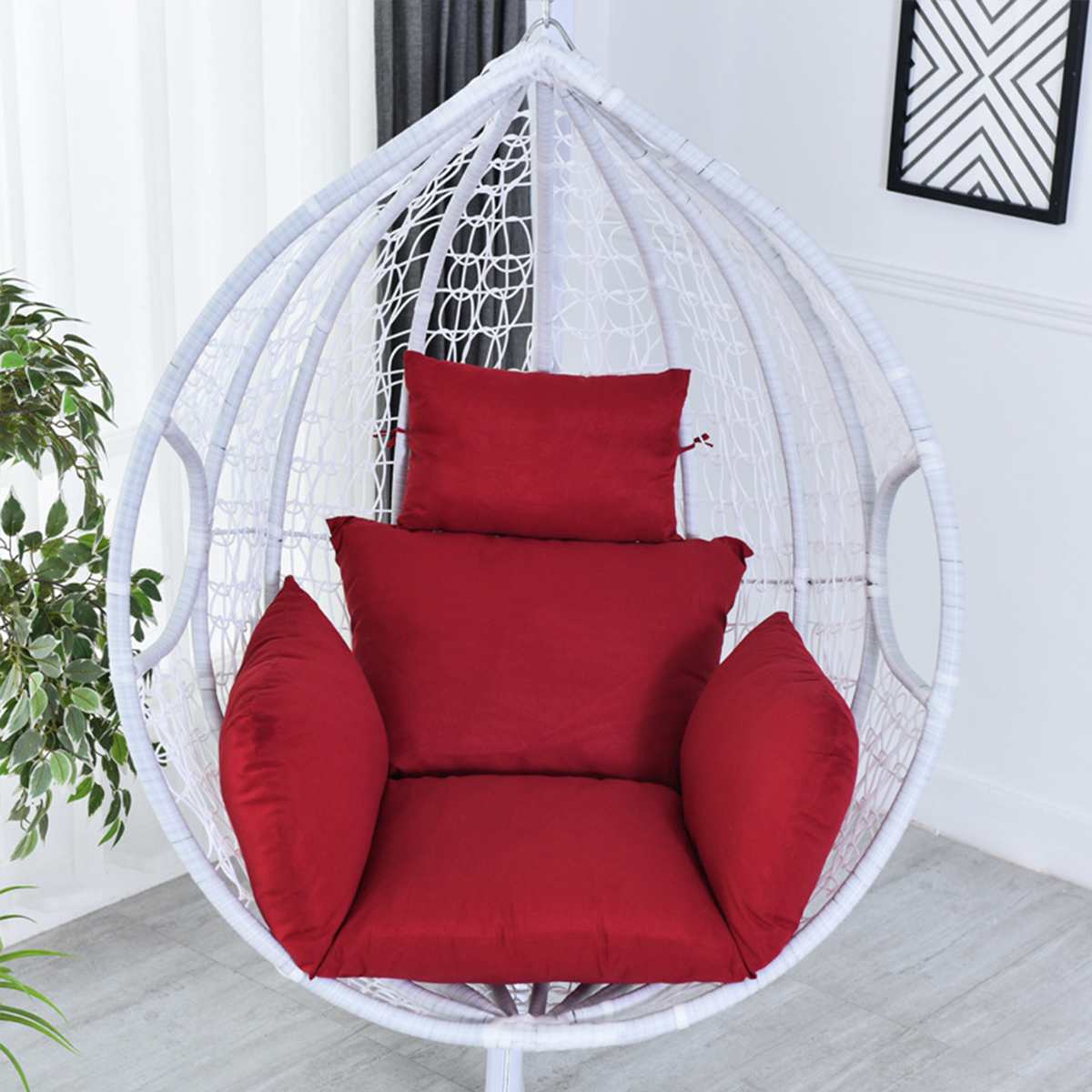 Cotton Stuffing Hanging Basket Chair Cushions Egg Hammock Thick Back Pillow For Indoor Outdoor Patio Yard Garden Beach Office