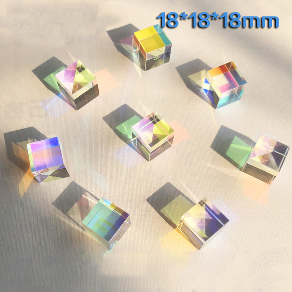 18*18*18mm Hexahedral Bright 18MM Light Cube Gift Optical Splitter Prism for Children's Popular Science Experiments