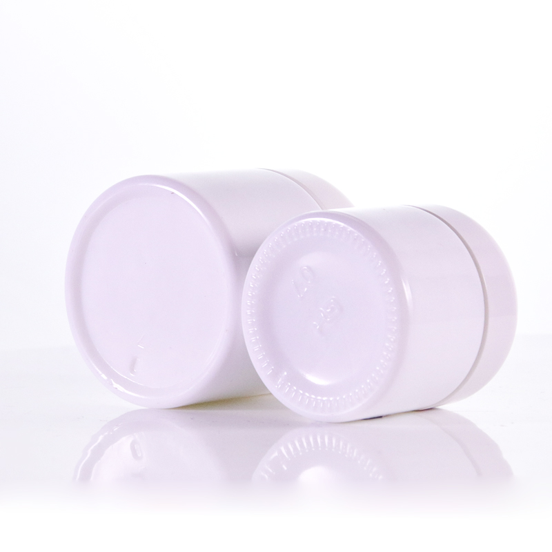 Round Shaped Different Size Opal White Cream Jar3 Jpg