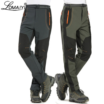 LOMAIYI 5XL Men's Warm Winter Pants Men Fleece Lining Cargo Pants Mens Waterproof Trousers Male Stretch Casual Work Pants AM110