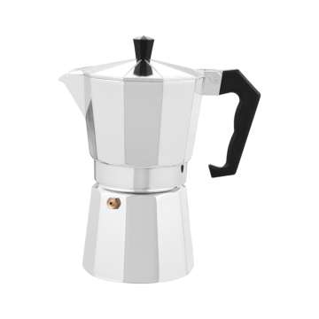 Generously designed aluminum coffee pot