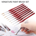 9pcs 000~6 Miniature Paint Brush Set Sable Hair Fine Detail Art Nail Drawing Brush Oil Painting Gouache Painting Tool Set