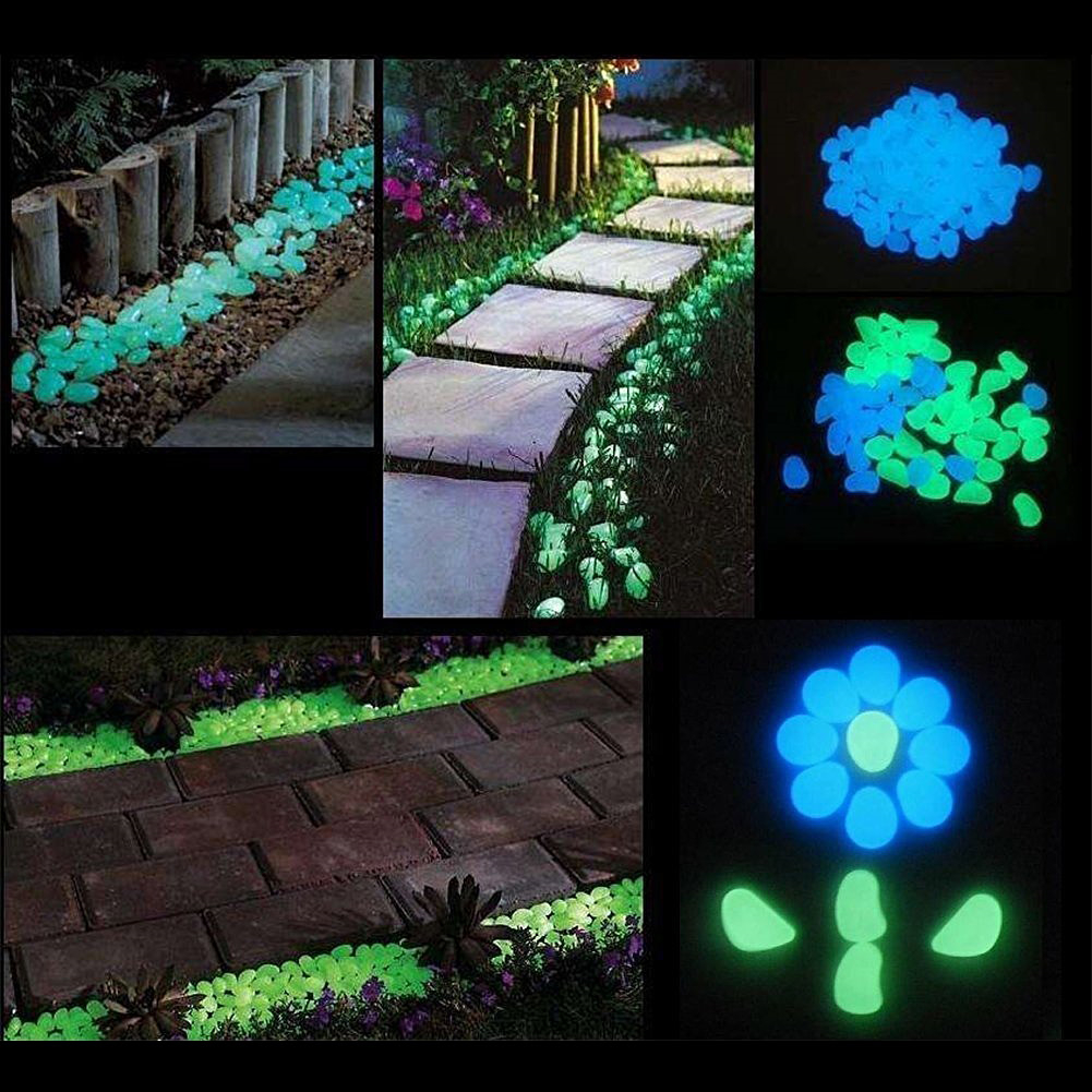 100pcs Luminous Stone Glow In The Dark Garden Pebbles For Fish Tank Landscaping Decoration Luminous Pebbles Artificial Stone