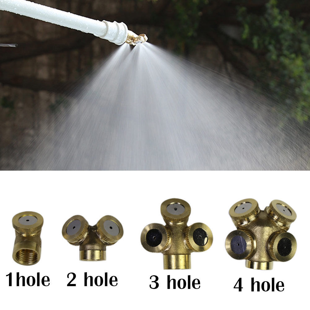 4 Hole Adjustable Brass Spray Misting Nozzle Garden Sprinklers Irrigation Fitting Home gardern tools