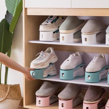 Double-layer Shoe Hanger Plastic Shoes Rack Shoes Stand Holder Space-saving Shoes Storage Shelf Home Storage Organizer