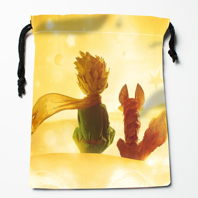 New Arrival The Little Prince Drawstring Bags Print 18X22CM Soft Satin Fabric Resuable Storage Storage Clothes Bag Shoes Bags