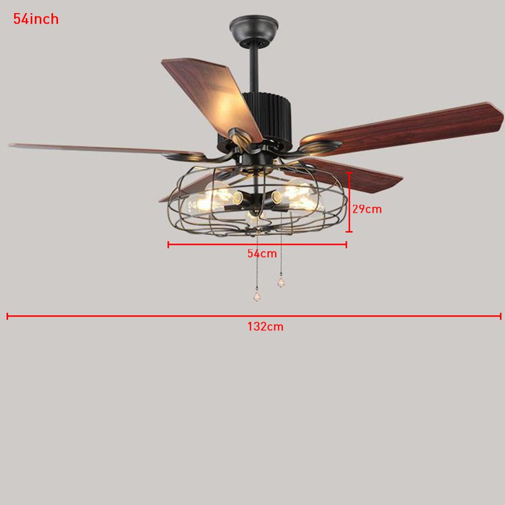 52 inch 68w E27 Fan lamp ceiling fans with light remote control iron birdcage type 110v 220v for bedroom living room dropship