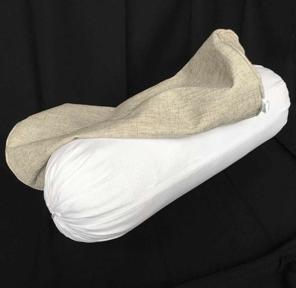 EN01g Yoga Round Bolster maternity Pillow Cotton linen Neck Headrest body pillow Bed Chair Car Seat Backrest Sleeping cushion