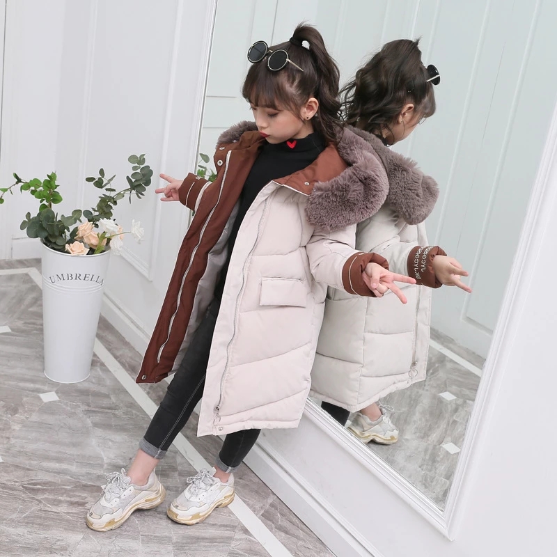 Xmas kids Winter Jacket For Girls Bright iridescent Thicken Girls Winter Coat Hooded Velour Winter Girls Jackets Outwear 3-12y