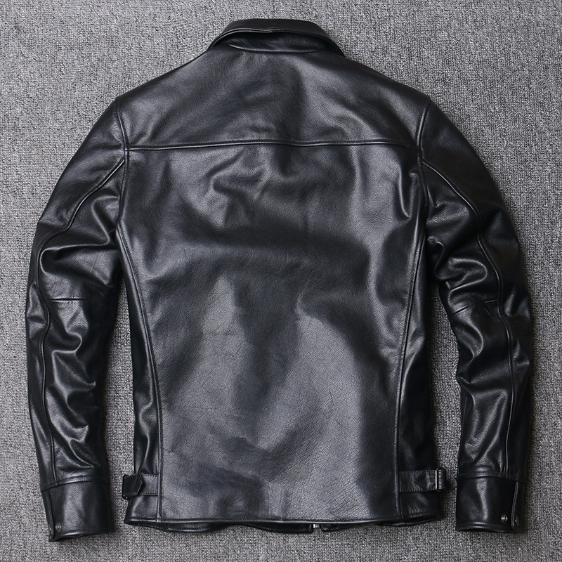 Spring 2020 New Real Jacket Men Short 100% Cow Coat Soft Genuine Leather Men's Jackets Plus Size KJ4807
