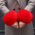 Fashion Warm Wrist Arms Gloves For Women Rabbit Faux Fur Bracelet Cuff Wristband Plush Elastic Oversleeve Arm Warmer Cuff