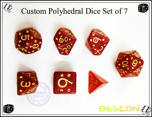 Custom Polyhedral Dice Set of 7