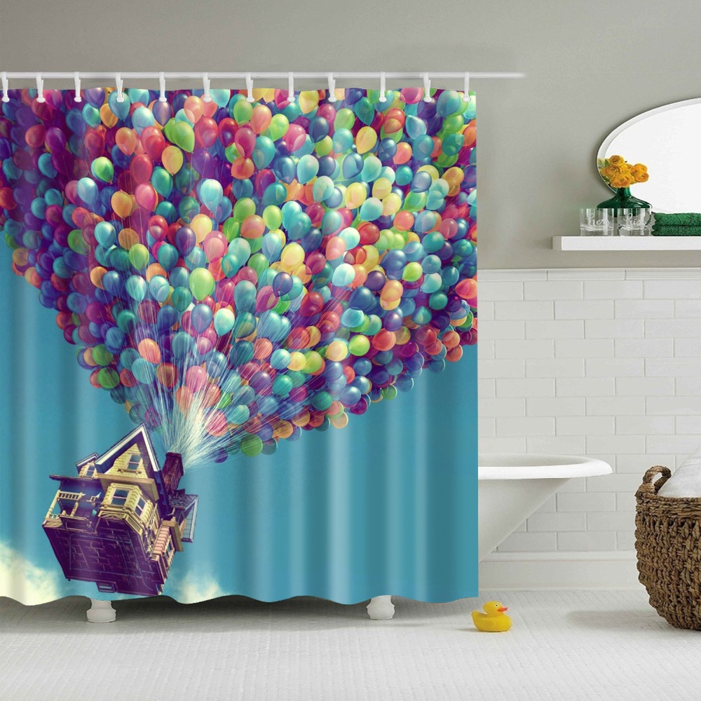 Modern Scenic Beach City Seaside Bathroom Shower Curtains Frabic Waterproof Polyester Bath Curtain With Hooks