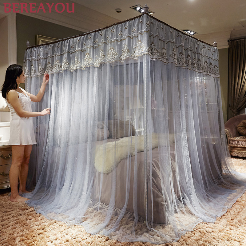 European Mosquito Net Bed Canopy Bed Kids King size Full Netting Bedding ciel de lit Bedroom Mosquito Net With Frame zanzariera