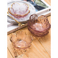 New Arrivals Nordic Tableware Supplies Gold Inlay Glass Sauce Bowl Japanese Cherry Blossoms Seasoning Plate Small Vinegar Dish