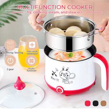 3 Colors 1.8L Mini Electric Rice Cooker 2 Layers Food Steamer Multifunction Meal Cooking Pot Heating Lunch Box