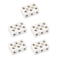 uxcell 5 Pcs 3 Way Ceramics Terminal Blocks High Temp Porcelain Connectors 31x20x14mm for Electrical Wire Cable