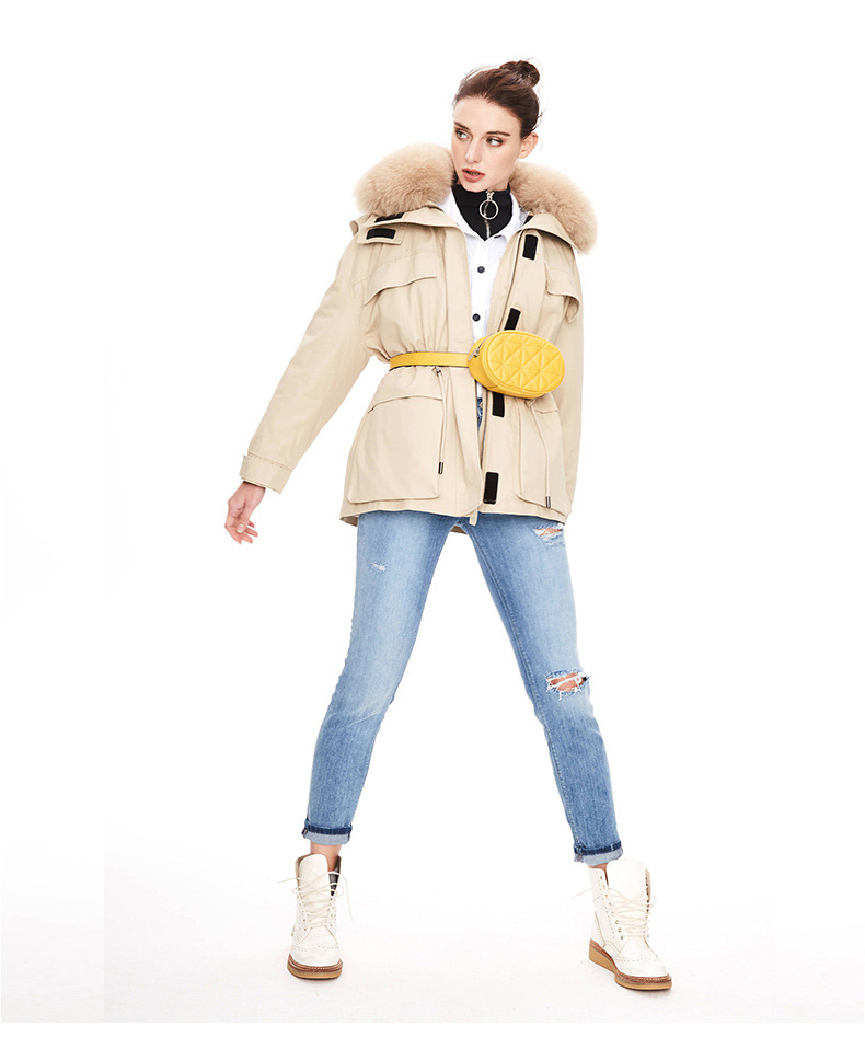 Winter Clothing Ladies Solid Color Loose Parka Jacket