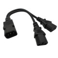 Single C14 to Dual C13 5-13R Short Power Y Type Splitter Adapter adaptor Cable 250V 10A Cord Prefix power line products