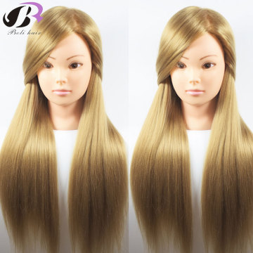 Boli Best 65CM 100% High Temperature Fiber Blonde Hair Training Head Hairdressing Practice Training Mannequin Doll Head For Sale