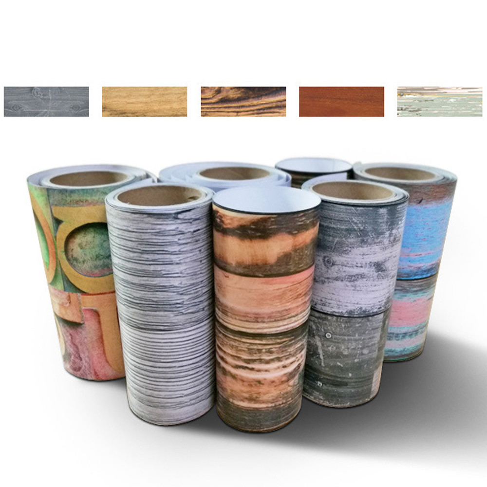 0.2X0.5M/5M DIY Self-adhesive Wood Grain Floor Contact Paper Covering PVC Removable Decorative Film Wall Stickers Multi-Style